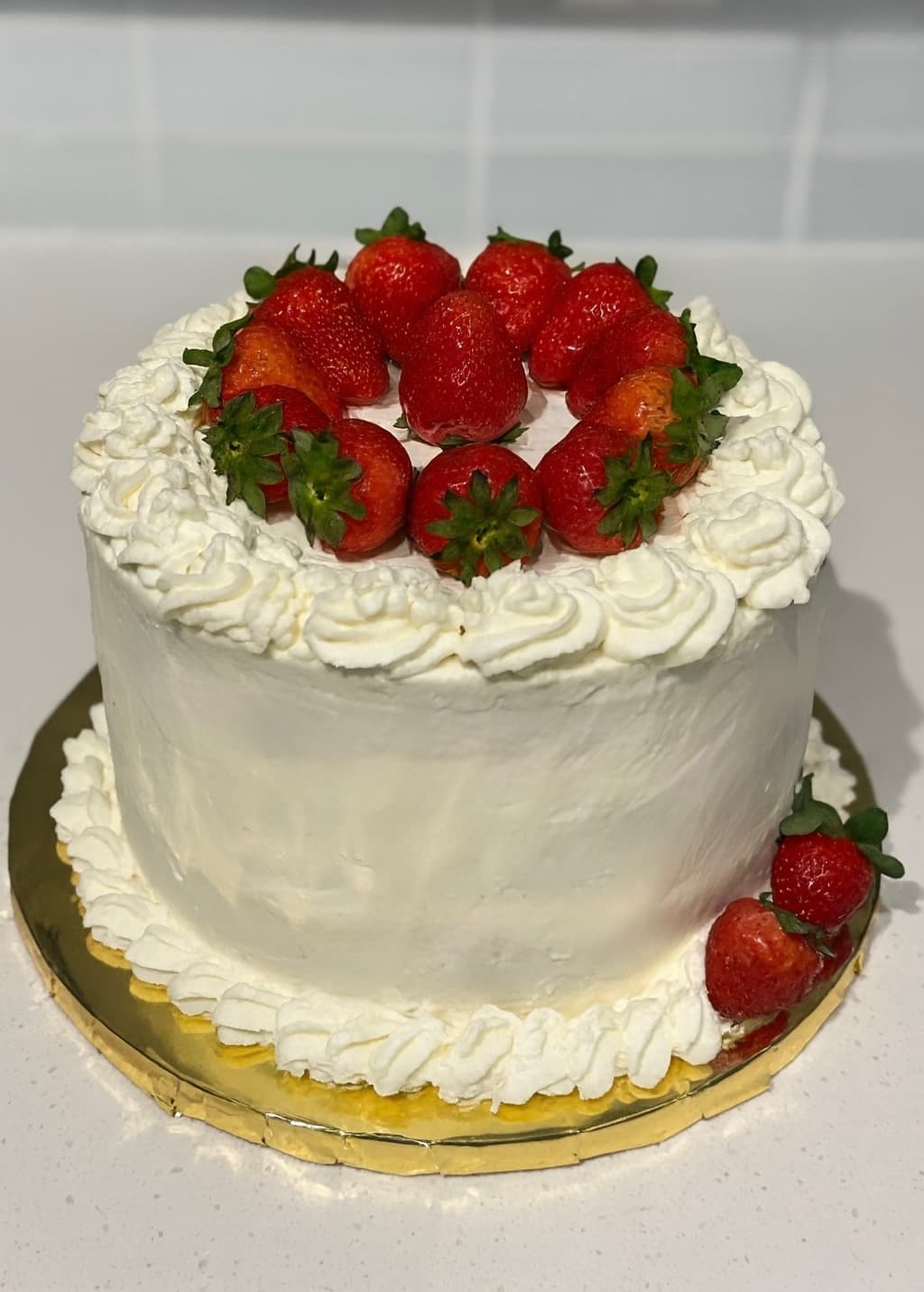 Strawberry shortcake with fresh strawberries